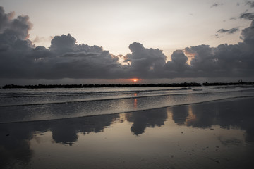 Beautiful dawn with clouds on the Adriatic sea