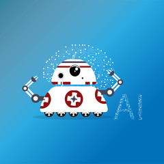 Artificial intelligence Robot Creative Vector Illustration Concept .