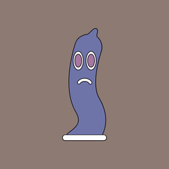 flat vector icon design collection sad condom silhouette