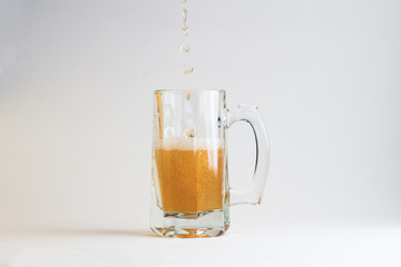 glass of beer isolated on white background