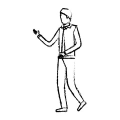 businessman faceless in shirt with tie silhouette blurred monochrome