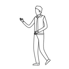 businessman faceless in shirt with tie monochrome silhouette dotted