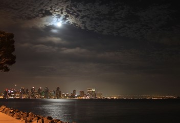 Full moon over San Diego