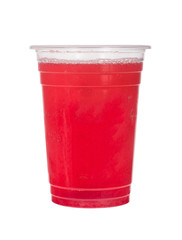 red bubble ice tea isolated on white background