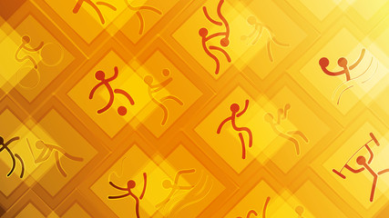 Sport icons on a yellow background