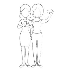 people using smartphone character vector illustration design