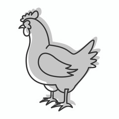 Fototapeta na wymiar Chicken farm icon in doodle style vector illustration for design and web