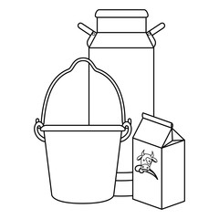 cow Milk set packings vector illustration design
