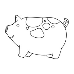 farm pig isolated icon vector illustration design