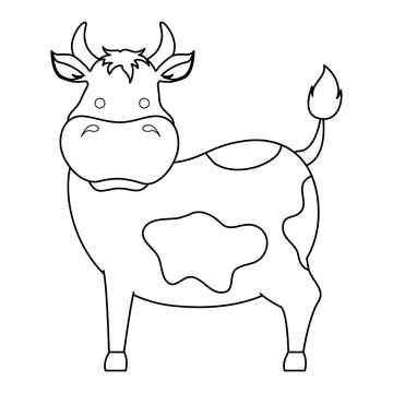 farm cow isolated icon vector illustration design