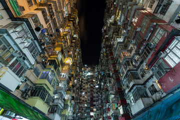 Compact life in Hong Kong at night