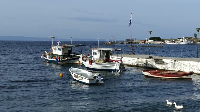 Fishing boats in the harbor of Neo Marmaras Greece
