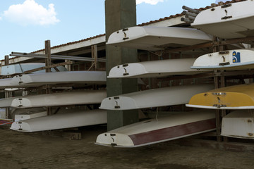 Boats laying on their places waiting for the next adventure.