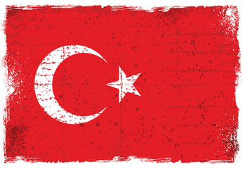 Grunge elements with flag of Turkey. 