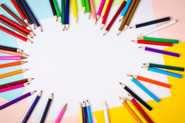 color pencils with empty space.