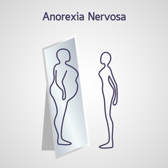 Anorexia Nervosa vector icon illustration