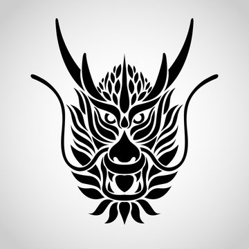 Dragon logo vector icon illustration