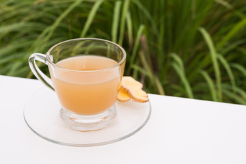 Ginger tea from ground ginger and honey