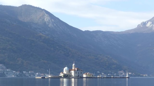 Old Perast the artificial island Gospa od Skrpjela in Perast Montenegro