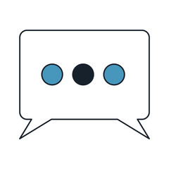 rectangle speech with tails in color blue sections silhouette