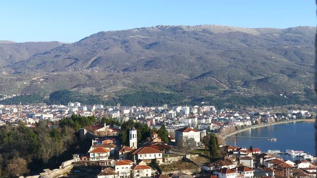 View over Ohrid from the Car Samoil's Fortress in Macedonia