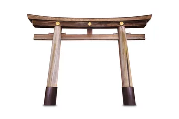 Tafelkleed Unpainted wooden torii gate © teptong