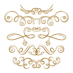 Vector calligraphy elements set.