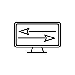 arrow, file transfer monitor, online marketing icon