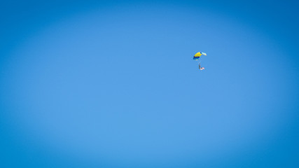 Malaysia army paratroopers display at air show festival.