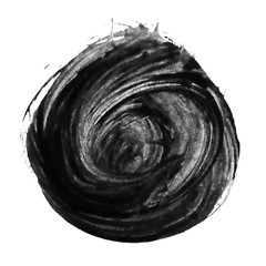 Black watercolor circle brush ink