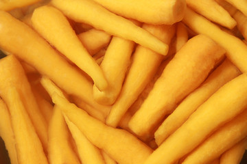 Lot of peeled carrots