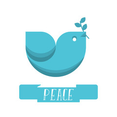 Peace dove logo with olive branch for International Peace Day
