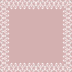 Classic white square frame with arabesques and orient elements. Abstract ornament with place for text. Vintage pattern