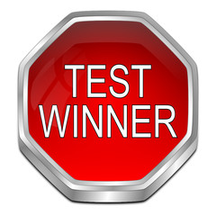 Test Winner button - 3D illustration