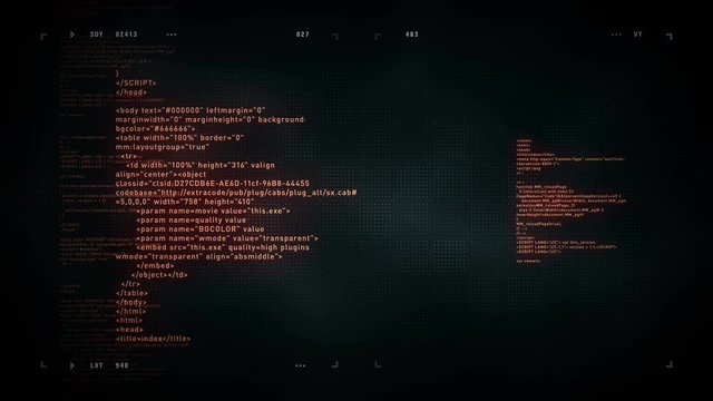 4K Computer Code Scrolling Black - Computer code scrolling in abstract cyberspace. This clip is available in multiple color options and loops seamlessly.