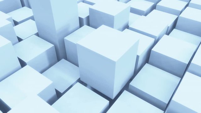 4k,abstract 3d white cubes animation background.