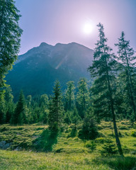 Sun over mountains