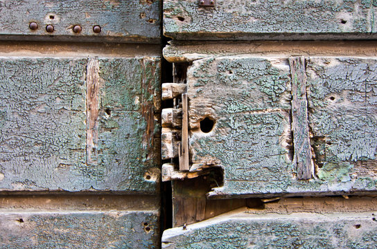Old wooden door of historic palace
