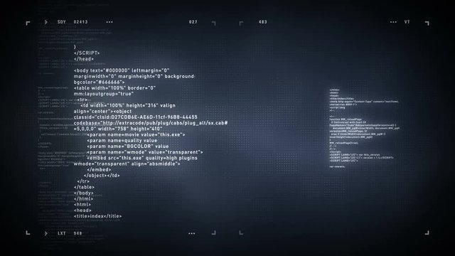 4K Computer Code Scrolling Silver - Computer code scrolling in abstract cyberspace. This clip is available in multiple color options and loops seamlessly.