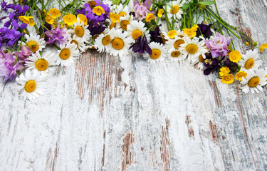 Border with wild flowers