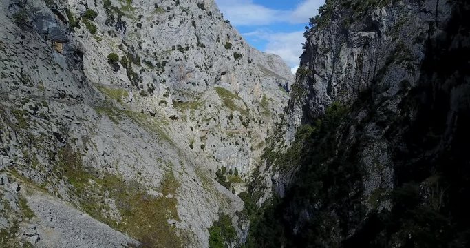 Flying through a gorge of Picos de Europa