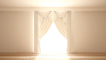 Curtains. 3d illustration, 3d rendering.