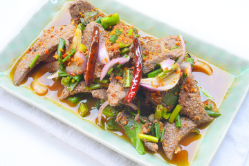pork liver spicy  salad (Thai food)