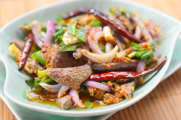 pork liver spicy  salad (Thai food)