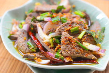 pork liver spicy  salad (Thai food)