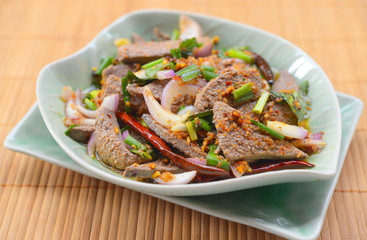 pork liver spicy  salad (Thai food)