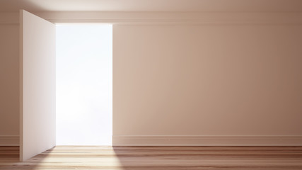 White interior door. 3d illustration, 3d rendering.