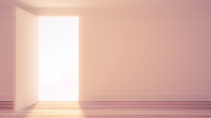 Fototapeta premium White interior door. 3d illustration, 3d rendering.