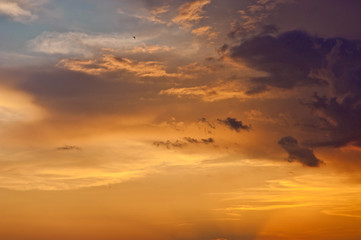 A beautiful sky with clouds and sun