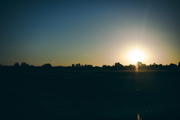 A beautiful sky with clouds and sun